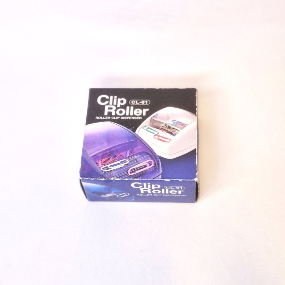 Clip Roller Clip Dispenser CL-01 Blue with bag of paper clips included